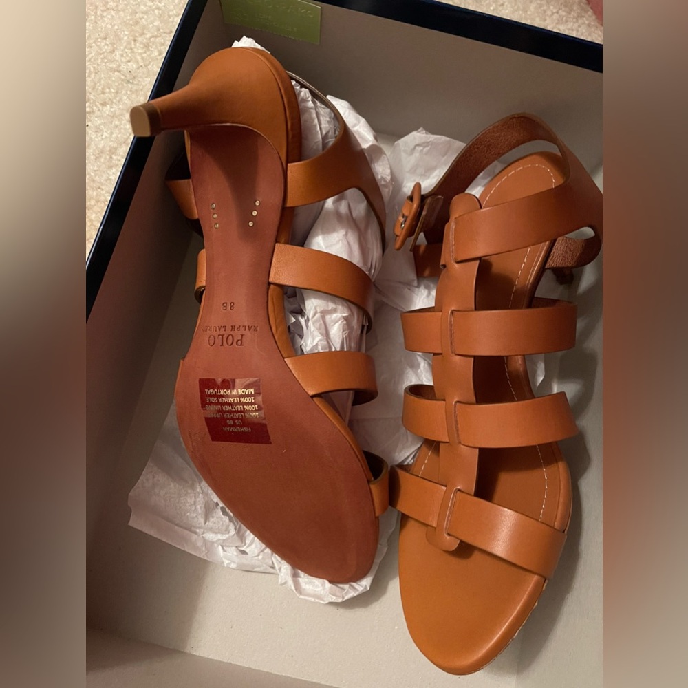 VACHETTA LEATHER SANDAL Ralph Lauren